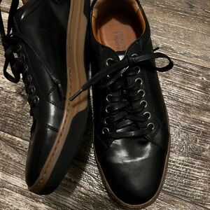 Johnston & Murphy Black Leather Sneakers